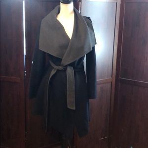 Michael Kors women size xs wool black wrap coat